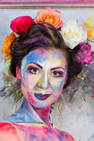 Model with colorful make-up
