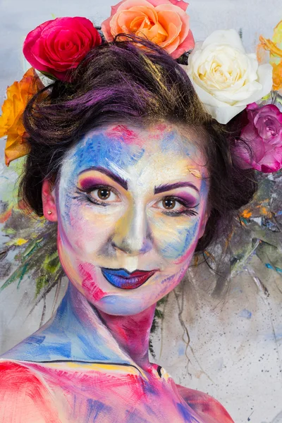 Model with colorful make-up — Stock Photo, Image