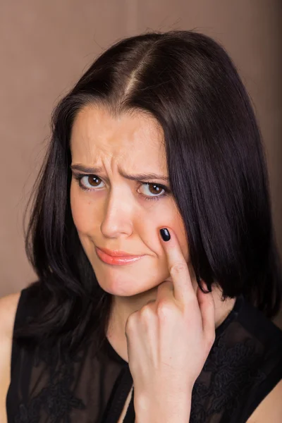 Beautiful woman in black dress — Stock Photo, Image