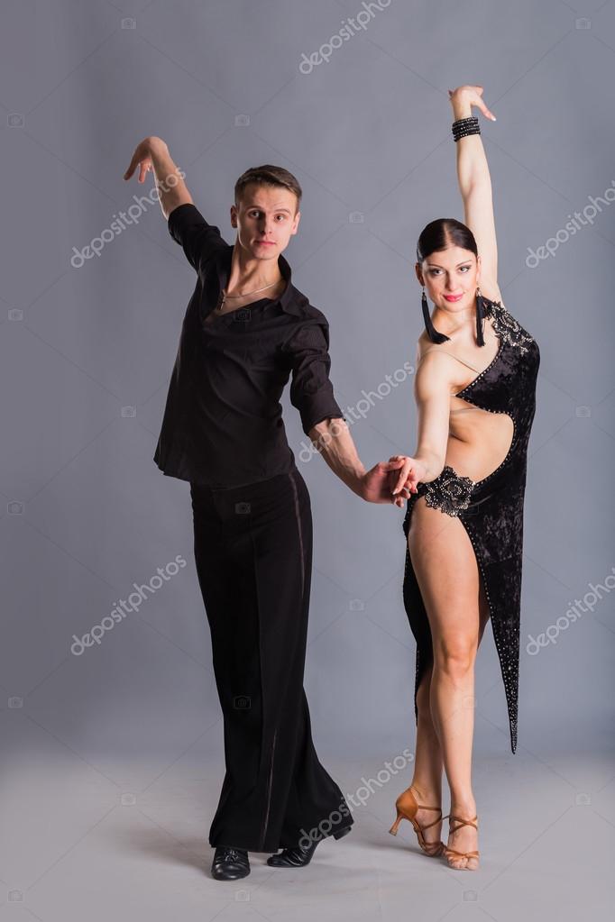 Beautiful dancer performing silhouette 1. Male and female dance pose. Good  use for symbol, logo, web