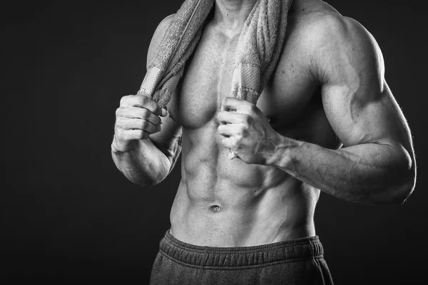 Homem forte depois de um treino — Fotografia de Stock