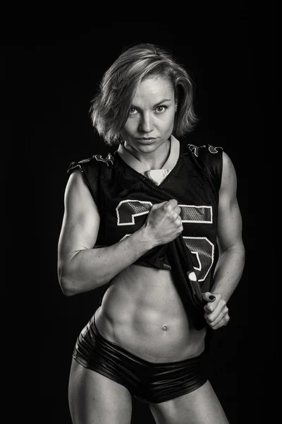 Athletic girl in a T-shirt — Stock Photo, Image