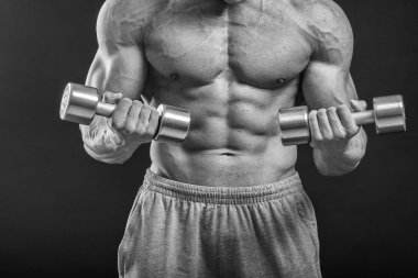 Sporcu bir halter holding.