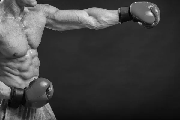 Der Mann mit den Boxhandschuhen — Stockfoto