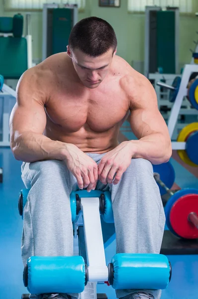 Triste uomo in palestra — Foto Stock