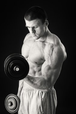 Atletik erkek ile Halter egzersiz