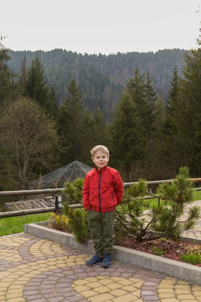 Kleiner Junge im Urlaub in den Bergen — Stockfoto