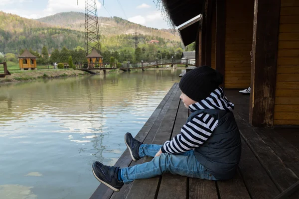 Padre e figlio pesca — Foto Stock