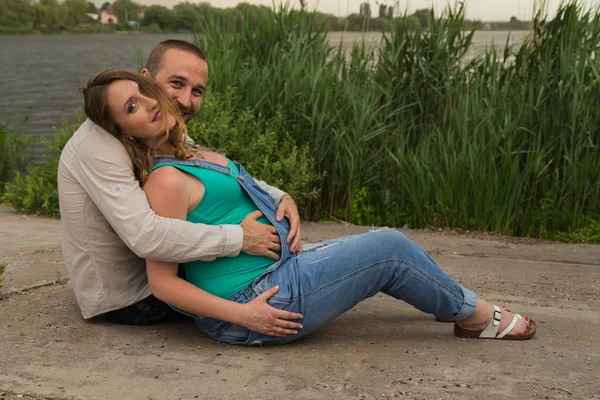 Familie venter på baby - Stock-foto