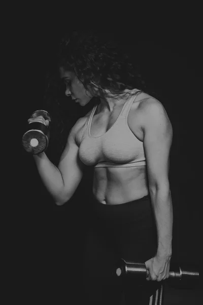 Athletic curly girl — Stockfoto