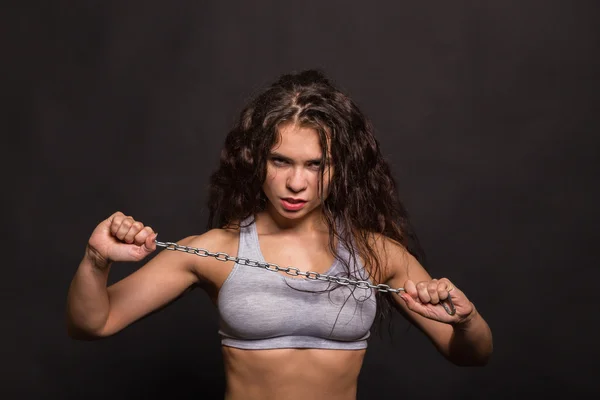 Athletic curly girl — Stock Photo, Image