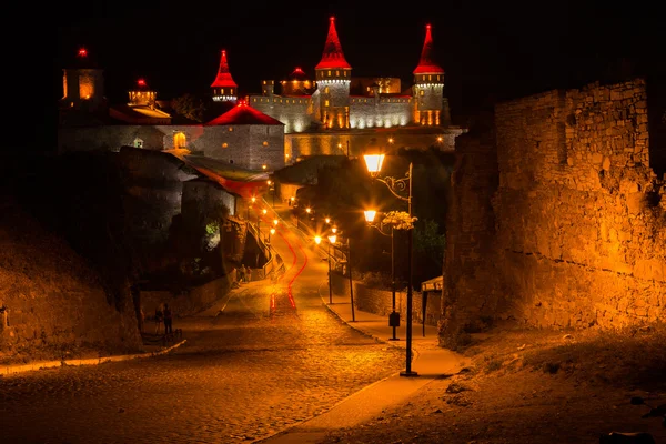 The beautiful medieval castle in the night light — Stock Photo, Image