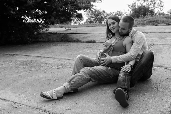 Família esperando pelo bebê — Fotografia de Stock