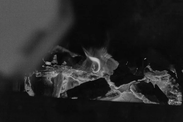 Black and white photography fire