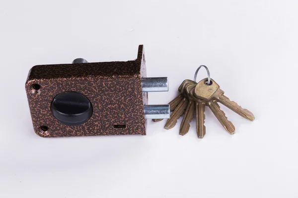 Serratura con chiavi . — Foto Stock