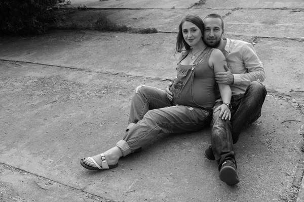 Família esperando pelo bebê — Fotografia de Stock