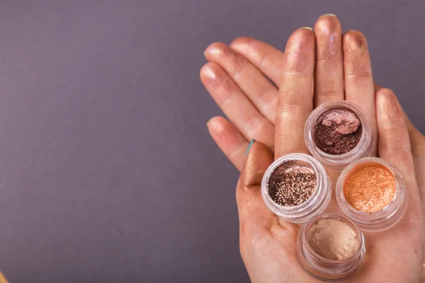 Kavanoz glitter makyaj ile