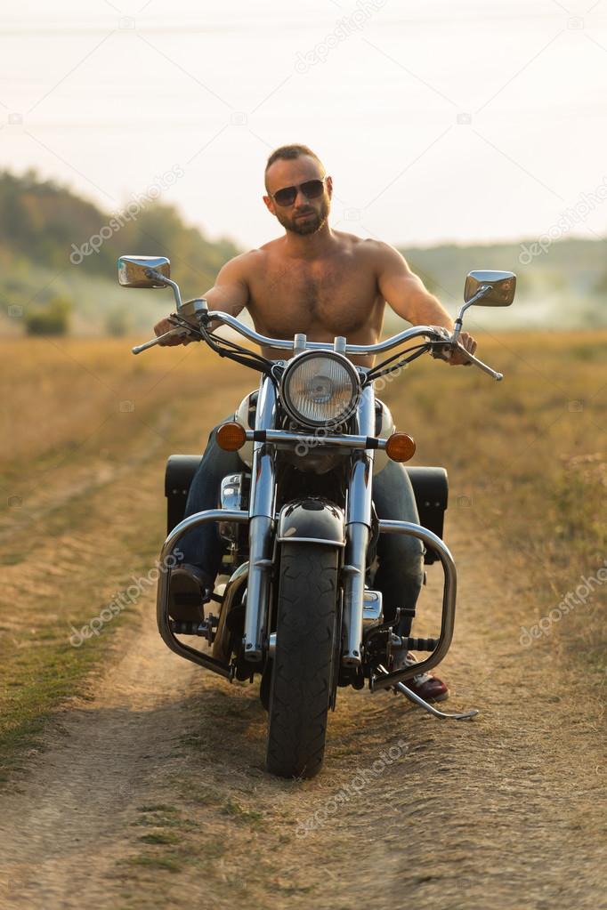 Handsome Man On Motorcycle Stock Photos - Image: 29730823