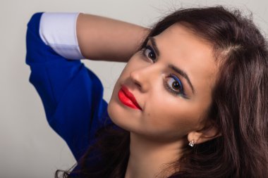 Güzel genç esmer bir şık iş resim