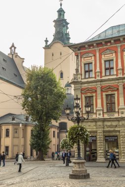 Krakow, Polonya - 28 Eylül 2015: Krakow en çok ziyaret edilen Polonya'da yabancı turistler ve Polonyalılar arasında bir şehirdir.