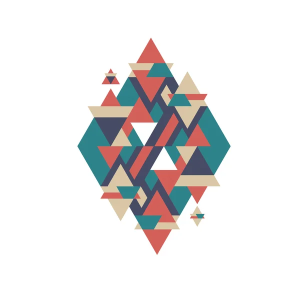 Bohém stílus szimbólum formák színes háromszög. Sokszögű vektor háttér — Stock Vector