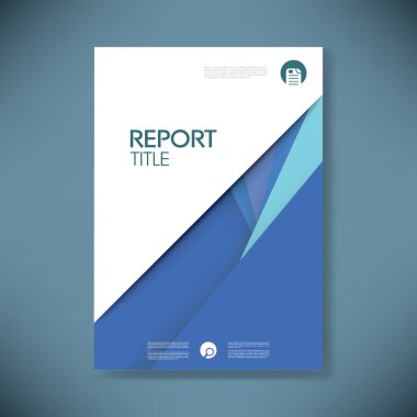 Annual report cover template on material design style vector background.