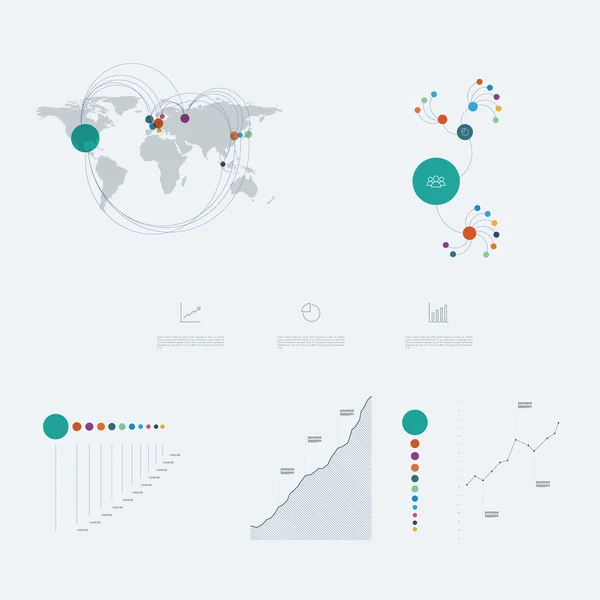 Infographics mall med business diagram och grafer element. Marknadsföring datapresentation. — Stock vektor