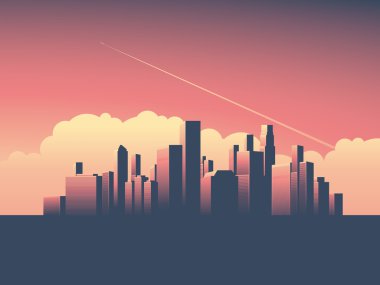 Modern kentsel cityscape vektör çizim. Güç, Ekonomi, finans kuruluşları, para ve banka sembolü.