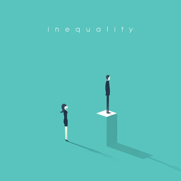 Inequality concept vectoriel illustration homme contre femme dans les affaires. Différence et discrimination dans la vie professionnelle, promotion professionnelle . — Image vectorielle