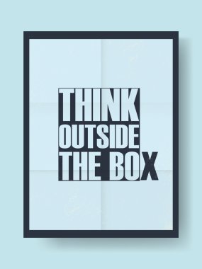 Yaratıcı tipografi alıntı ile kutusu motivasyon posteri dışında düşünün.