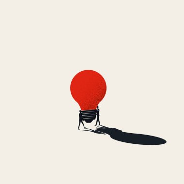 İş vektörü konseptinde yaratıcı takım çalışması. Yaratıcılık ekibi işbirliği, ampul sembolü.