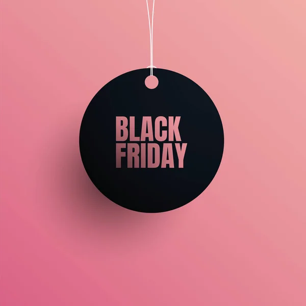 Banner vetorial Black Friday ou cartaz com design moderno de geometria 3D escura e símbolo de preço. Desconto, ofertas especiais — Vetor de Stock