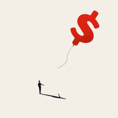 Kötü yatırım konsepti vektör şablonu. Para kaybı, kâr, finans, başarısızlığın sembolü.