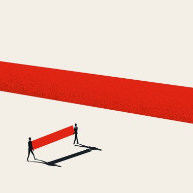 Takım çalışması ve takım oluşturma konsept vektör şablonu. Boşluğun üzerine köprü inşa ediyorum. Başarı ve büyüme sembolü.