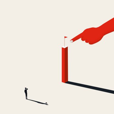 İş hedefleri, hedef vektör kavramı. Motivasyon, hırs ve başarının sembolü.