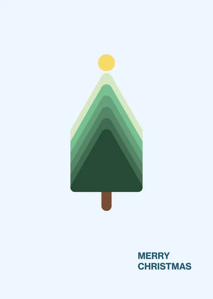 Modèle vectoriel minimaliste moderne de conception de carte d'arbre de Noël. Accueil des fêtes avec message, vertical. — Image vectorielle