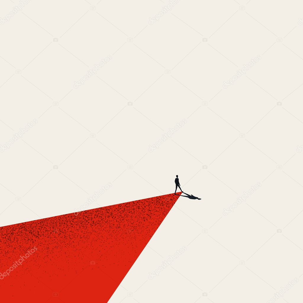 Business leader walks his own path or way vector illustration concept. Symbol of motivation, ambition, determination.