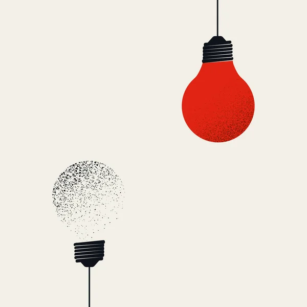 Creativity vector concept with two light bulbs. Symbol of new ideas, inspiration, innovation, brainstorming. — стоковый вектор