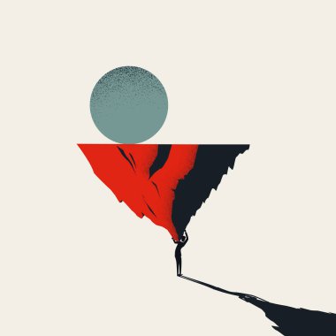 İş sorunu ve yük taşıyıcı konsepti. Sorunların, sorunların, sıkı çalışmanın ve stresin sembolü.