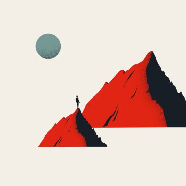 İş hırsı ve motivasyon vektörü konsepti. Başarının, başarıların, büyümenin sembolü.