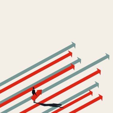 İş lideri vektör konsepti. Liderliğin sembolü, başarı, büyüme.