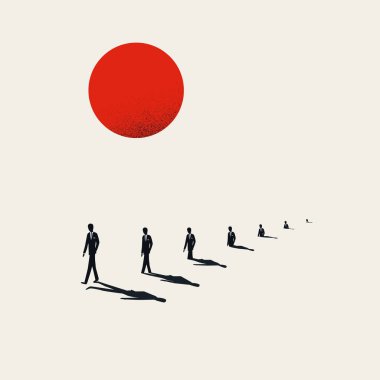 İş dünyasının lideri diğer insanların vektör konseptini yönetiyor. Liderlik sembolü, yönetici becerileri, takım çalışması.