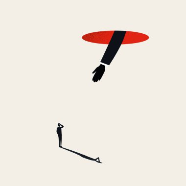 El işi vektör konseptine yardımcı oluyor. Destek, yardım ve işbirliği sembolü.