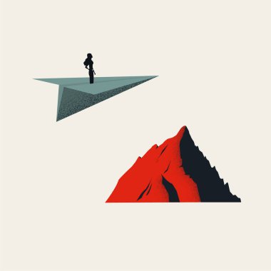 İş geleceği ve kariyer fırsatı vektör kavramı. Hırs ve motivasyonun sembolü. En küçük illüstrasyon.