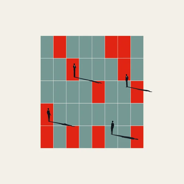 Affärsstrategi och förhandling vektor koncept. Symbol för kommunikation, planering, analys. Minimal illustration — Stock vektor