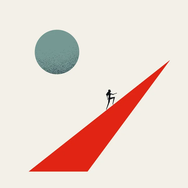 Affärskarriär tillväxt och framgång vektor koncept. Symbol för företagets stege klättring, ambition. Minimal illustration. — Stock vektor