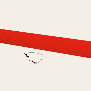 İş zorlukların, engellerin, vektör konseptinin üstesinden gelir. Başarının, çözümün, başarının sembolü. En küçük illüstrasyon.