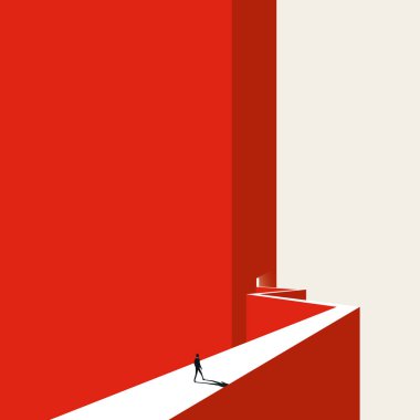 İş, kariyer fırsatı veya görev, vektör konsepti. Risk, motivasyon ve başarı sembolü. En küçük illüstrasyon.