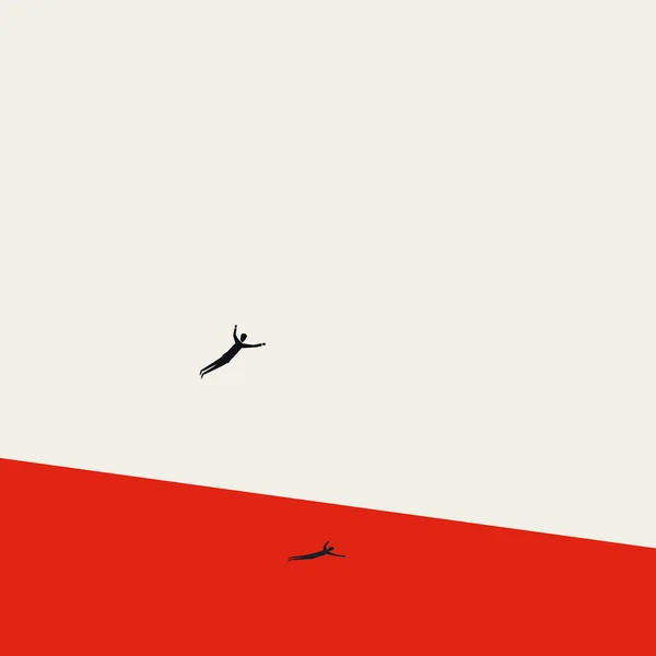 Succès des entreprises et concept de vecteur de croissance. Homme d'affaires volant. Symbole d'ambition, de réussite. Illustration minimale — Image vectorielle