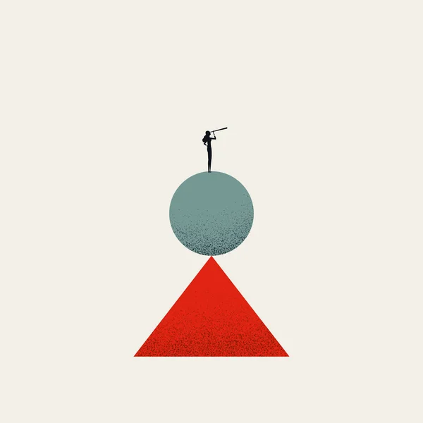 Business work life balance voor vrouwen, vector symbool concept. Symbool van carrièreambitie en gezinsleven. Minimale illustratie. — Stockvector